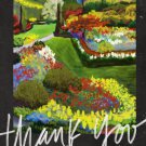 Thank You Card Set of 12 Floral Path