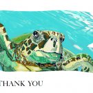 Brushed Thank You Card Set of 12 Sea Turtle
