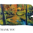Brushed Thank You Card Set of 12 Fall Pond
