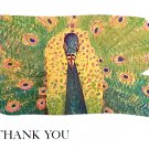 Brushed Thank You Card Set of 12 Peacock Love