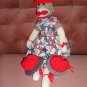 Red-Gray Knit Cap Hat for Sock Monkey/doll NEW Handmade