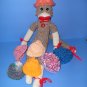 Soft Peach colored Knit Cap Hat Sock Monkey doll Handmade