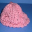 Pink poofy Knit cap Hat Sock Monkey or Doll Handmade NEW!