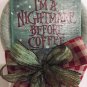 NEW HANDMADE COFFEE SHOP KITCHEN NIGHTMARE BEFORE COFFEE CHRISTMAS WREATH