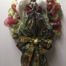 NEW HANDMADE ELEGANT BURGUNDY GREEN GOLD CHRISTMAS ANGEL WREATH CHRISTMAS WREATH