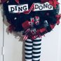 NEW HANDMADE OZ RUBY SLIPPERS WICKED WITCH HALLOWEEN WREATH STRIPED LEGS