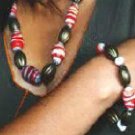 Red & White Necklace Set