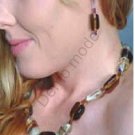 White and Brown Necklace with matching earrings