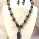 Black and Silver Necklace with matching earrings