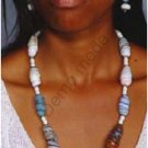 White and Blue Necklace with matching earrings