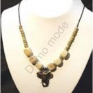 Cream Necklace with Elephant Head Pendant