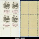 1984 USA MNH Sc# 2106 Plate# Block of Four – 20c A Nation of Readers – 1984 Commemoratives