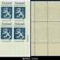 1967 USA MNH Sc# 1334 Plate# Block of Four – 5c Finnish Coat of Arms – 1967 Finnish Independence