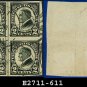 1923 USA NH Scott# 611 USED Block of Four – 2c W G Harding – Harding Memorial Series