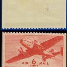 1941-44 USA UNUSED C25 – 6c Carmine Twin-Motored Transport Plane – 1941-44 Airmail Issue