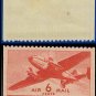 1941-44 USA UNUSED C25 – 6c Carmine Twin-Motored Transport Plane – 1941-44 Airmail Issue