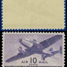 1941-44 USA UNUSED C27 – 10c Violet Twin-Motored Transport Plane – 1941-44 Airmail Issue
