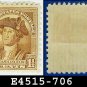 1932 USA UNUSED Scott# 706 – 1 1/2c Brown Washington - 1932 Washington Bicentennial Issue	