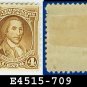 1932 USA UNUSED Scott# 709 – 4c Light Brown Washington - 1932 Washington Bicentennial Issue	