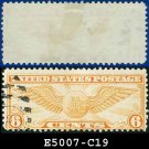 1934 USA USED Scott# C19 – 6c Orange Winged Globe – Air Mail Stamp