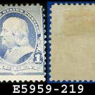 1890-93 USA UNUSED Scott# 219 – 1c Dull Blue Franklin – 1890-93 Regular Issue