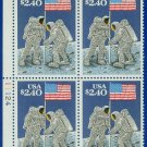 1989 USA Sc# 2419 UNUSED Block of 4 – $2.40 Priority Mail Moon Landing – 20th Ann E4116