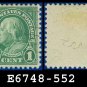 1922-25 USA USED Scott# 552 – 1c Deep Green Franklin – 1922-25 Regular Issue