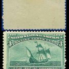 1893 USA UNUSED Scott# 232 – 3c Flag Ship of Columbus – 1893 Columbians