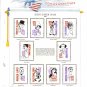 USA MH Sc# 2828 A–J - 10 UNUSED 29c Stamps Hinge Mounted on ONE White Ace ALBUM Page – E2703