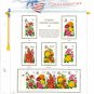 USA MH Sc# 2829 – 33 - 10 UNUSED 29c Stamps Hinge Mounted on ONE White Ace ALBUM Page – E2703