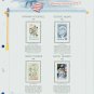 USA MH Sc# 2839 – 62 - 4 UNUSED 29c Stamps Hinge Mounted on ONE White Ace ALBUM Page – E2703