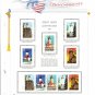 USA MH Sc# 2969 – 73 - 10 UNUSED 32c Stamps Hinge Mounted on ONE White Ace ALBUM Page – E2703