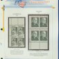 1973 USA MNH Sc# 1488, 99 – Plate #’d Blocks of 4 Stamps mounted on a White Ace Page – E2703