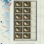 1973 USA MNH Sc# 1487 Plt #’d Blk of 12 Stamps mounted on a WA Pg – W Cather – E2703