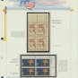1974 USA MNH Sc# 1548, 9 – Plate #’d Blocks of 4 Stamps mounted on a White Ace Page – E2703