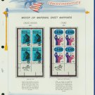 1971 USA MNH Scott# 1438, 1439 - Mr. Zip Blocks of 4 Stamps mounted on a White Ace Page - E2703