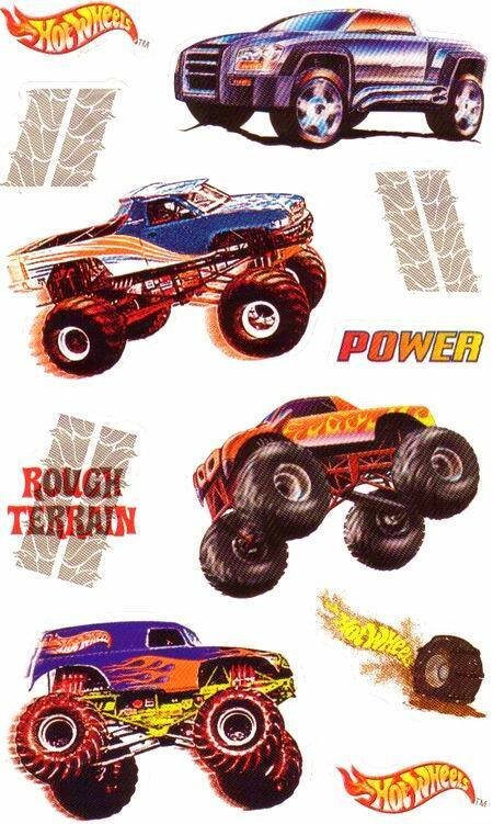 **VINTAGE** Maxi HOT WHEELS MONSTER TRUCKS Sandylion Stickers ~ 1 sheet