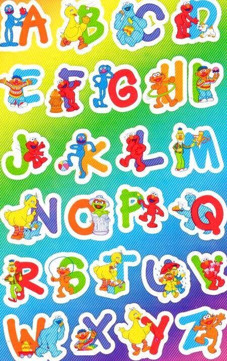**RARE** Maxi SESAME STREET ALPHABET LETTERS Sandylion Stickers- ~VINTAGE~