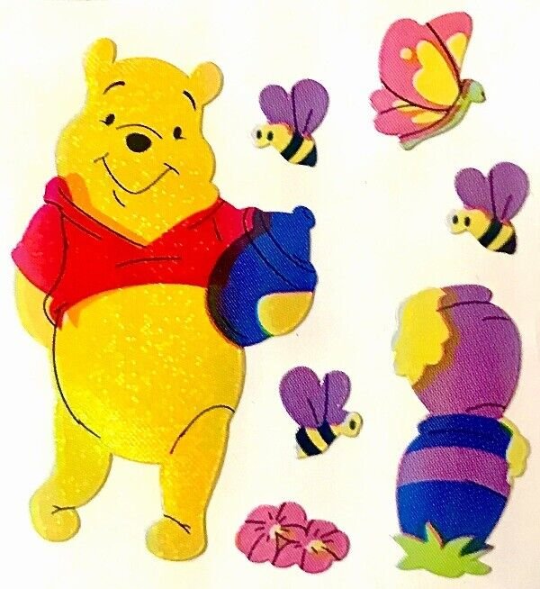 *RARE* WINNIE THE POOH BEES HONEY POT Sandylion Stickers 1 square