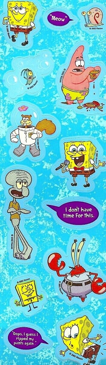 Spongebob Squarepants & Friends Kromekote Sandylion Stickers - 1 Strip