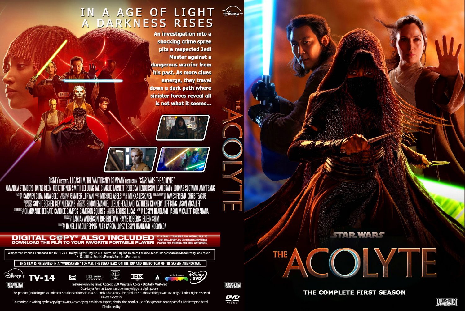 Star Wars The Acolyte Complete Season 1 The Complete 1st Season dvd Region 2 Only