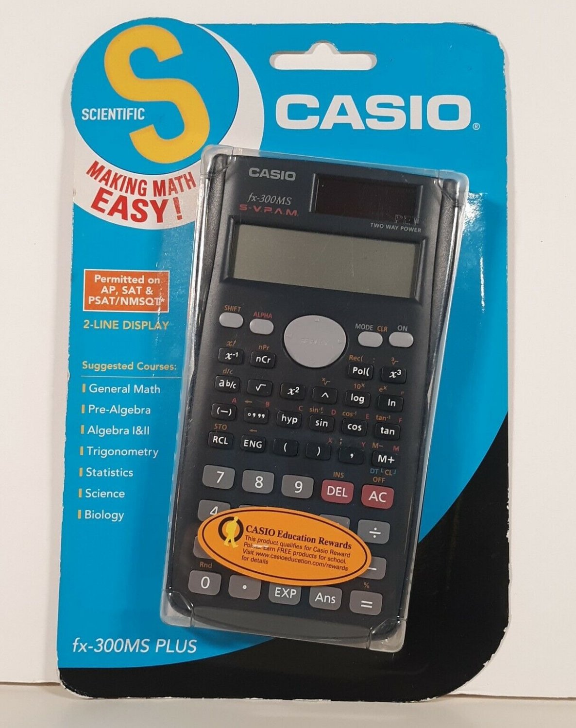 CASIO fx-300MS PLUS Scientific Calculator 2 Line Display Multi-Replay ...