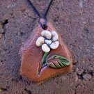 Potter's Shard II polymer clay and pearls focal bead