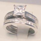 SZ 6 - 2.50 CT PRINCESS CUT WEDDING ENGAGEMENT RING SET