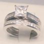 SZ 6 - 2.50 CT PRINCESS CUT WEDDING ENGAGEMENT RING SET