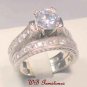 3 CT ROUND PRINCESS ANTIQUE ENGAGEMENT RING SET - SZ 5 6 7 8 9