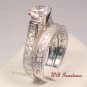 3 CT ROUND PRINCESS ANTIQUE ENGAGEMENT RING SET - SZ 5 6 7 8 9
