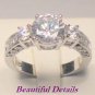3.00 Ct Round Antique Vintage Style Anniversary Engagement Ring with Side Stones and FREE Sizing