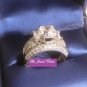 2 Ct Emerald cut Diamond Engagement Ring Wedding Band Bridal Set White Gold