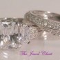 2 Ct Emerald cut Diamond Engagement Ring Wedding Band Bridal Set White Gold
